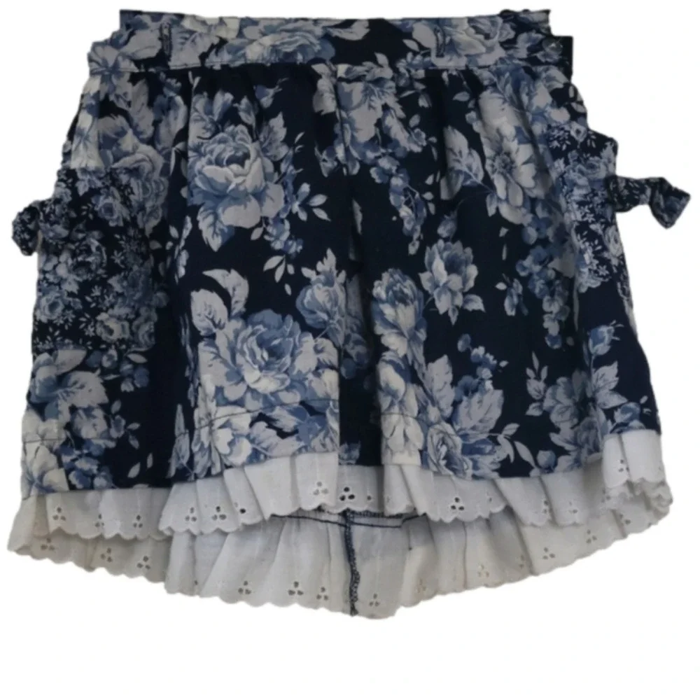 Rumiko Blue Floral Toddler Skirt